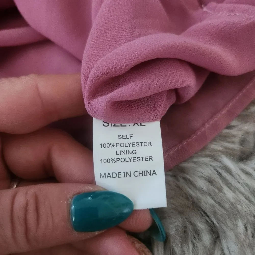 Unbranded Smocked Top Swiss Dot Textured Tank Top Pink Women's Size XL - Picture 6 of 8